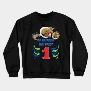 1st Birthday Dinosaur Crewneck Sweatshirt